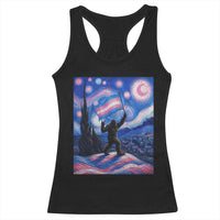 Bigfoot Starry Night Trans Rights Racerback Tank Top Sasquatch LGBTQ Pride