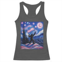 Bigfoot Starry Night Trans Rights Racerback Tank Top Sasquatch LGBTQ Pride