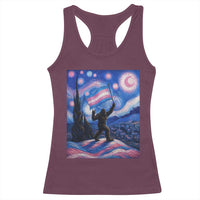 Bigfoot Starry Night Trans Rights Racerback Tank Top Sasquatch LGBTQ Pride