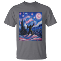 Bigfoot Starry Night Trans Rights T Shirt Sasquatch LGBTQ Pride