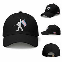 Bigfoot Rock On Trans Pride Flag Baseball Cap Sasquatch LGBTQ Ally