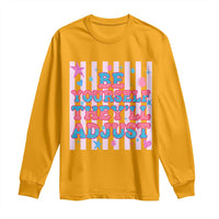 Striped Glitter Effect Printed Trans Rights Long Sleeve Shirt Be Yourself They Will Adjust