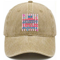Striped Glitter Effect Printed Trans Rights Washed Cotton Baseball Cap Be Yourself They Will Adjust