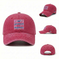 Striped Glitter Effect Printed Trans Rights Washed Cotton Baseball Cap Be Yourself They Will Adjust