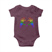 Rainbow Skeleton Heart Hands Baby Onesie LGBTQ Pride Support Graphic