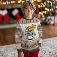 Funny Skeleton Riding Unicorn LGBTQ Pride Ugly Christmas Sweater Rainbow Fantasy Graphic