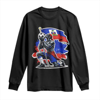 Proud Haiti Soccer Fan Long Sleeve Shirt Ayiti Heritage Pride