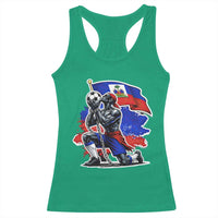 Proud Haiti Soccer Fan Racerback Tank Top Ayiti Heritage Pride