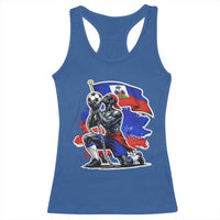 Proud Haiti Soccer Fan Racerback Tank Top Ayiti Heritage Pride