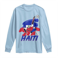 Caribbean Soccer Lover Gift Long Sleeve Shirt Haitian Heritage Pride