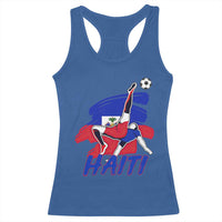 Caribbean Soccer Lover Gift Racerback Tank Top Haitian Heritage Pride