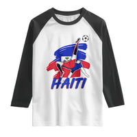 Caribbean Soccer Lover Gift Raglan Shirt Haitian Heritage Pride