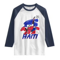Caribbean Soccer Lover Gift Raglan Shirt Haitian Heritage Pride