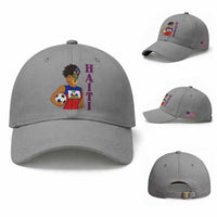 Haitian Soccer Fan Girl Baseball Cap Ayiti Heritage Pride Football Lover