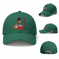 Haitian Soccer Fan Girl Baseball Cap Ayiti Heritage Pride Football Lover