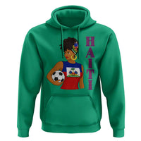 Haitian Soccer Fan Girl Hoodie Ayiti Heritage Pride Football Lover