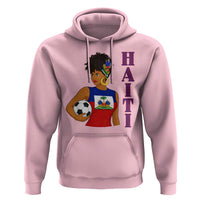 Haitian Soccer Fan Girl Hoodie Ayiti Heritage Pride Football Lover
