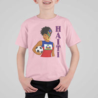 Haitian Soccer Fan Girl T Shirt For Kid Ayiti Heritage Pride Football Lover