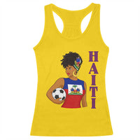 Haitian Soccer Fan Girl Racerback Tank Top Ayiti Heritage Pride Football Lover