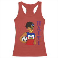 Haitian Soccer Fan Girl Racerback Tank Top Ayiti Heritage Pride Football Lover