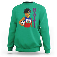 Haitian Soccer Fan Girl Sweatshirt Ayiti Heritage Pride Football Lover