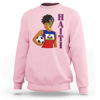 Haitian Soccer Fan Girl Sweatshirt Ayiti Heritage Pride Football Lover