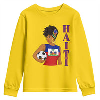 Haitian Soccer Fan Girl Youth Sweatshirt Ayiti Heritage Pride Football Lover