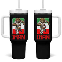 Persian Lions Soccer Fan Tumbler With Handle Proud Iranian Heritage Gift