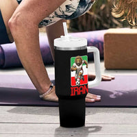 Persian Lions Soccer Fan Tumbler With Handle Proud Iranian Heritage Gift