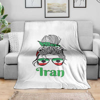 Persian Girl Power Soccer Fan Throw Blanket Team Iran Heritage Gift