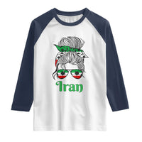 Persian Girl Power Soccer Fan Raglan Shirt Team Iran Heritage Gift