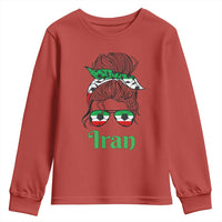 Persian Girl Power Soccer Fan Youth Sweatshirt Team Iran Heritage Gift