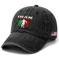 Supporting Iran Soccer Fan Washed Cotton Baseball Cap Proud Persian Heritage Gift