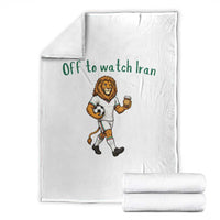 Funny Persian Lion Soccer Fan Gift Throw Blanket Off To Watch Iran
