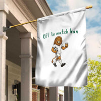 Funny Persian Lion Soccer Fan Gift Garden Flag Off To Watch Iran