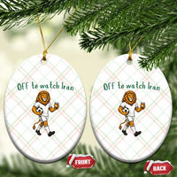 Funny Persian Lion Soccer Fan Gift Ceramic Ornament Off To Watch Iran