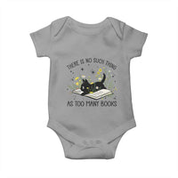 There Is No Such Thing As Too Many Books Baby Onesie Cute Kitty Reading Book - Wonder Print Shop