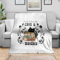 Easily Distracted By Cats And Books Throw Blanket Funny Book Kitty Lover - Wonder Print Shop