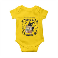 Easily Distracted By Cats And Books Baby Onesie Funny Book Kitty Lover - Wonder Print Shop