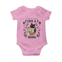 Easily Distracted By Cats And Books Baby Onesie Funny Book Kitty Lover - Wonder Print Shop