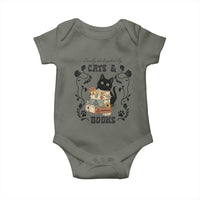 Easily Distracted By Cats And Books Baby Onesie Funny Book Kitty Lover - Wonder Print Shop