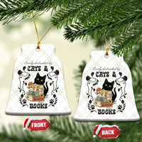 Easily Distracted By Cats And Books Ceramic Ornament Funny Book Kitty Lover - Wonder Print Shop