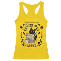 Easily Distracted By Cats And Books Racerback Tank Top Funny Book Kitty Lover - Wonder Print Shop