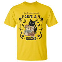 Easily Distracted By Cats And Books T Shirt Funny Book Kitty Lover - Wonder Print Shop