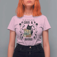 Easily Distracted By Cats And Books T Shirt For Women Funny Book Kitty Lover - Wonder Print Shop