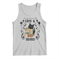 Easily Distracted By Cats And Books Tank Top Funny Book Kitty Lover - Wonder Print Shop