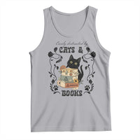 Easily Distracted By Cats And Books Tank Top Funny Book Kitty Lover - Wonder Print Shop