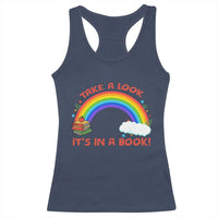 Take A Look It Is In A Book Racerback Tank Top Cute Rainbow Book Educational Quote - Wonder Print Shop