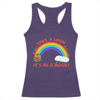 Take A Look It Is In A Book Racerback Tank Top Cute Rainbow Book Educational Quote - Wonder Print Shop