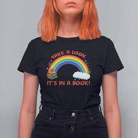 Take A Look It Is In A Book T Shirt For Women Cute Rainbow Book Educational Quote - Wonder Print Shop